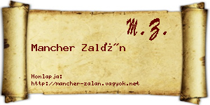 Mancher Zalán névjegykártya